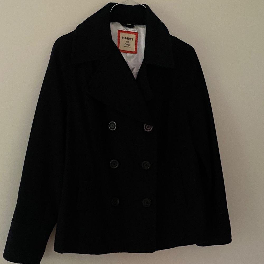 Old Navy Women's Classic Dark navy Blue Peacoat!  Size L!  Lined!